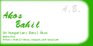akos bahil business card
